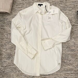 Theory women White Button-Up Dress Shirt
